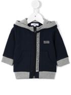 Boss Kids - Logo Stripe Hoodie - Kids - Cotton/spandex/elastane - 18 Mth, Blue