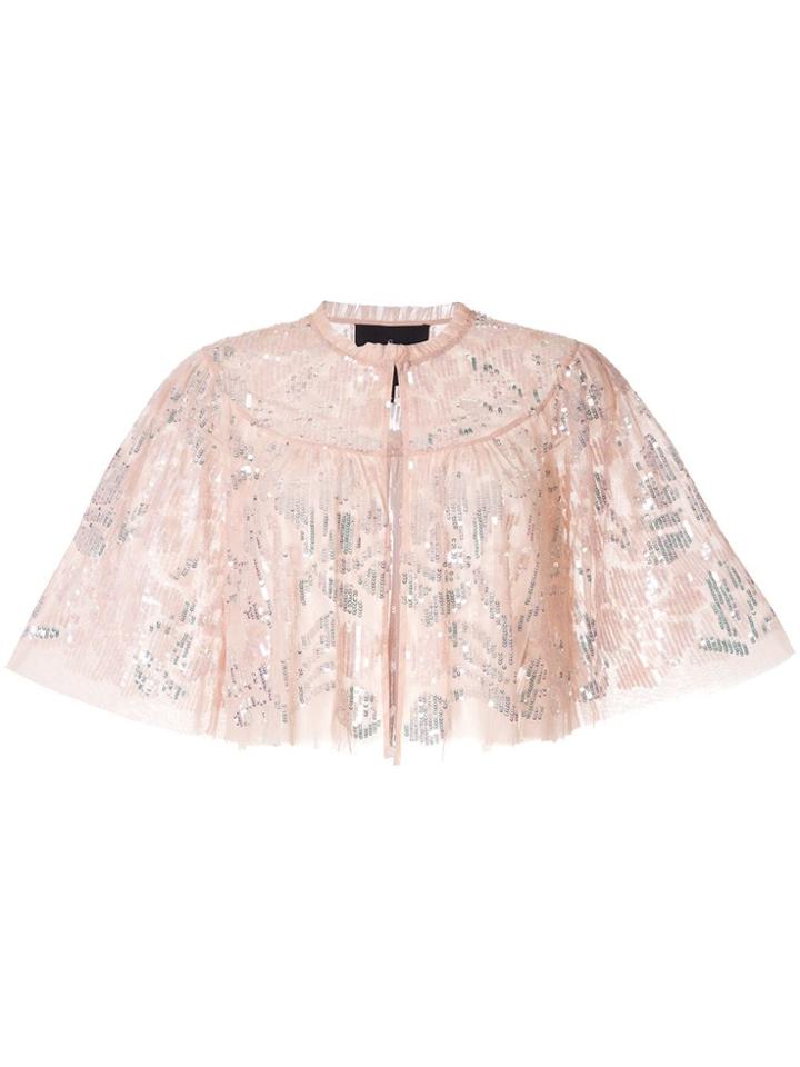 Needle & Thread Sequin Embroidered Bolero - Pink
