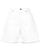 Saint Laurent Baggy Frayed Shorts - White