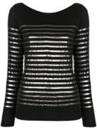 Majestic Filatures Metallic Stripe Sweater - Black