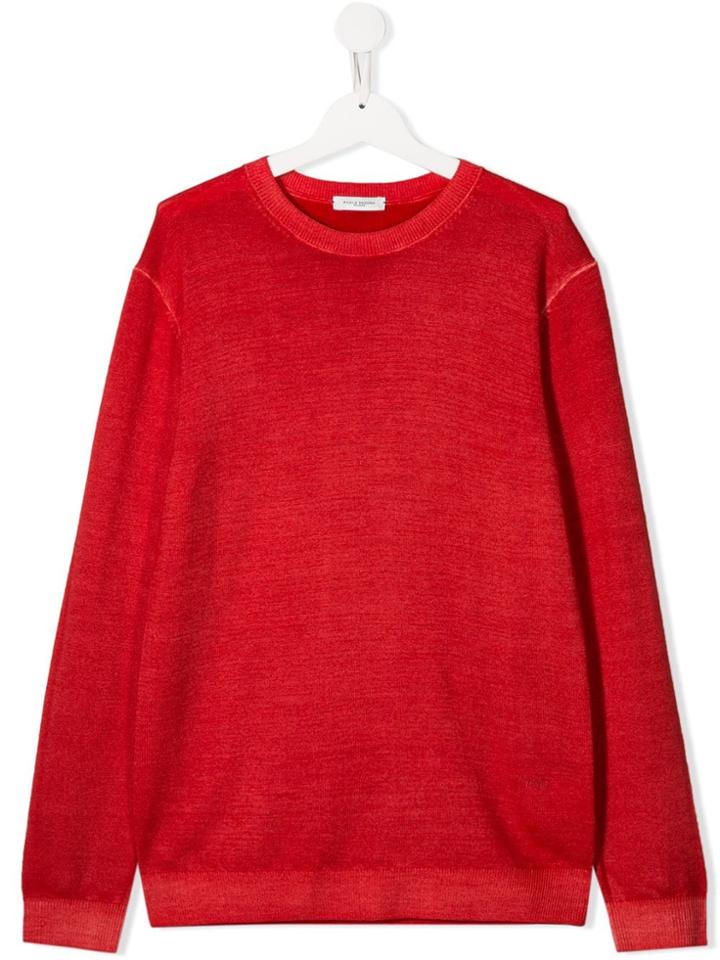 Paolo Pecora Kids Teen Fine Knit Jumper - Red