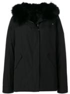 Army Yves Salomon Hooded Coat - Black
