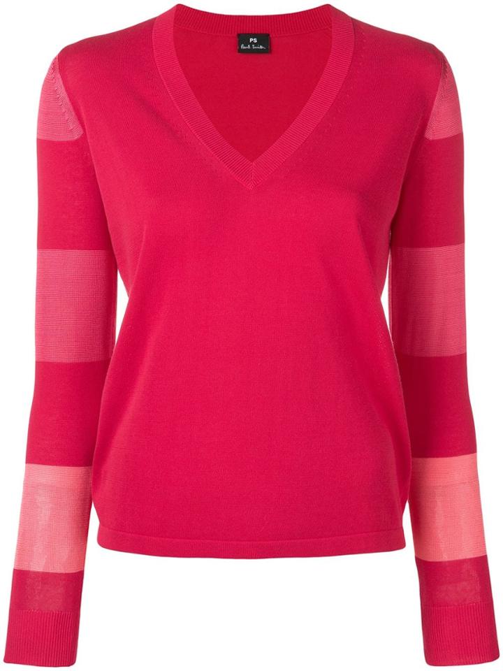 Ps Paul Smith Long Sleeve Knitted Top - Pink