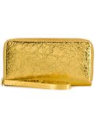 Mm6 Maison Margiela Wrinkled Zip Around Wallet - Gold
