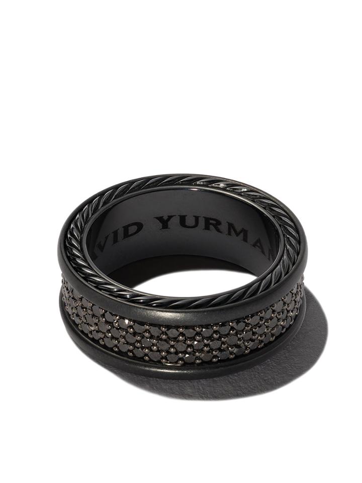 David Yurman Streamline Three-row Diamond Pavé Band Ring - Black