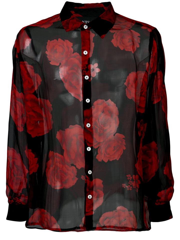 Enfants Riches Deprimes - Floral Print Shirt - Men - Silk - L, Black, Silk