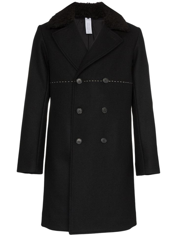 Dashiel Brahmann Double-breasted Mid-length Coat - Black