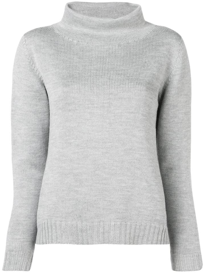Blanca Turtleneck Knitted Sweater - Grey