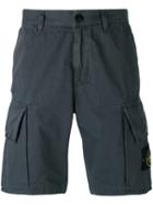 Stone Island - Logo Patch Cargo Shorts - Men - Cotton - 33, Grey, Cotton