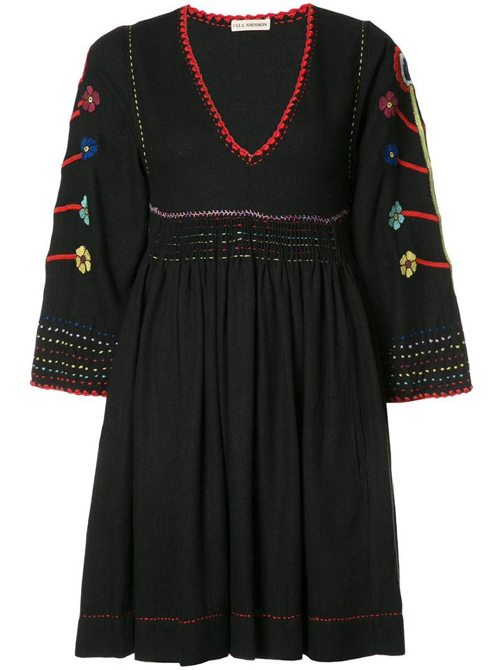 Ulla Johnson Embroidered Mini Dress, Size: 2, Blue, Silk