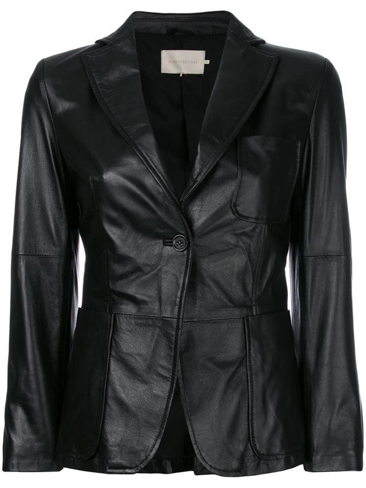 L'autre Chose Fitted Biker Jacket - Black