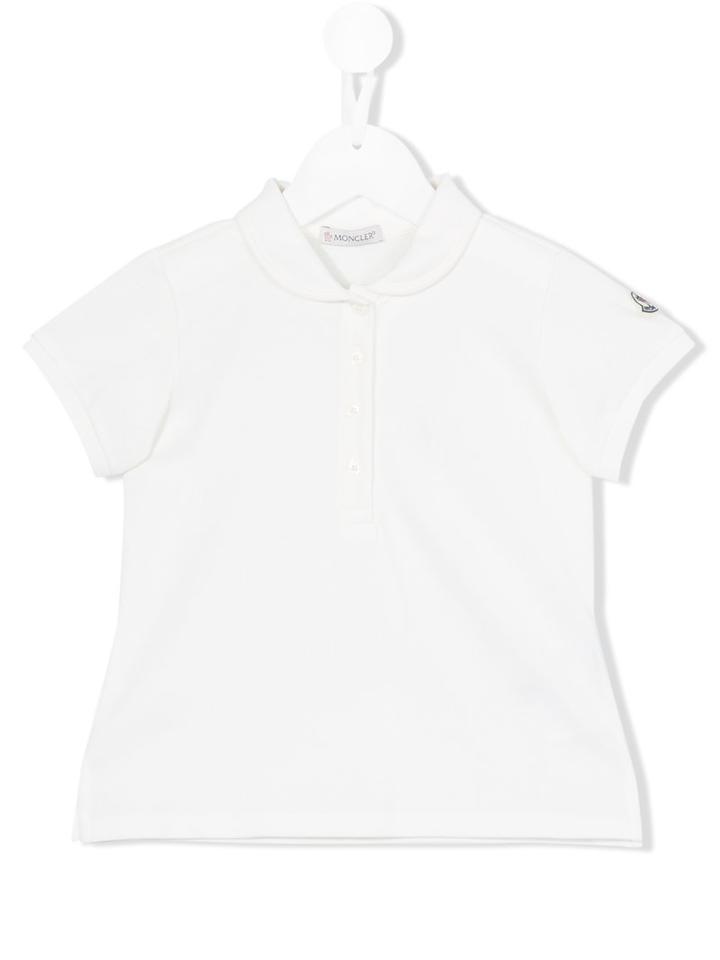 Moncler Kids - Embroidered Logo Polo Shirt - Kids - Cotton/spandex/elastane - 10 Yrs, White