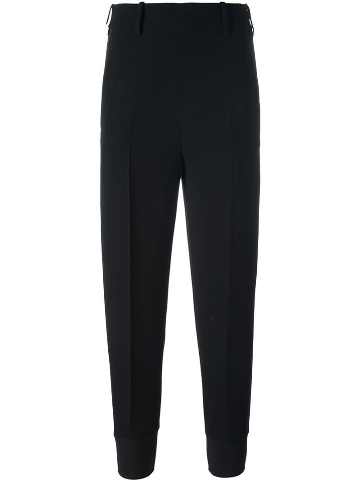 Neil Barrett Side Stripe Tapered Trousers, Women's, Size: 44, Black, Triacetate/polyester/cotton