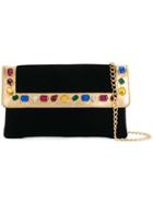 Casadei Crystal-embellished Clutch Bag - Black