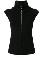 Chanel Pre-owned Knitted Cc Button Gilet - Black