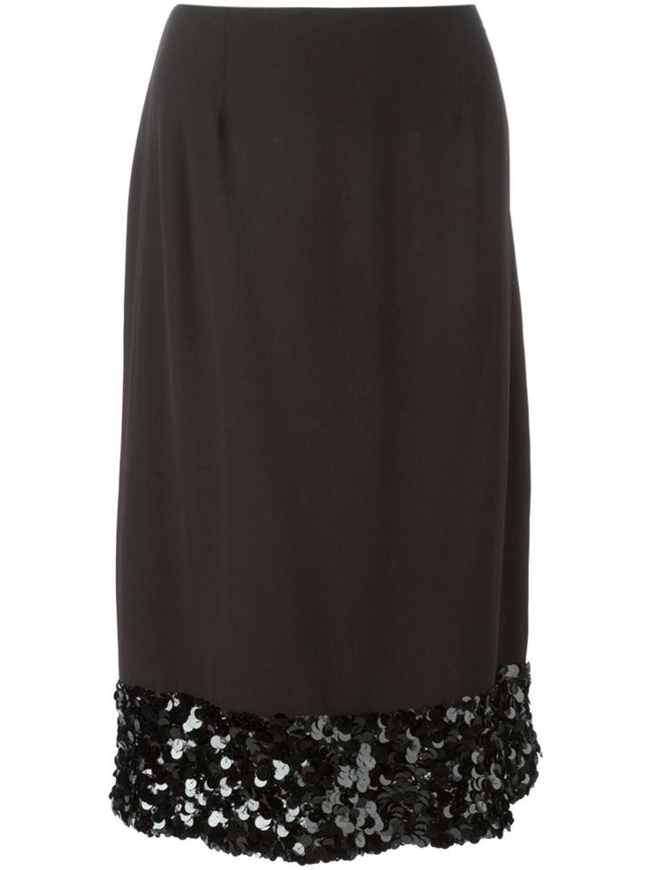 Chanel Vintage Paillette Embellished Hem Skirt