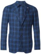 Tagliatore Prince Of Wales Check Blazer, Men's, Size: 50, Blue, Silk/linen/flax/polyamide/wool