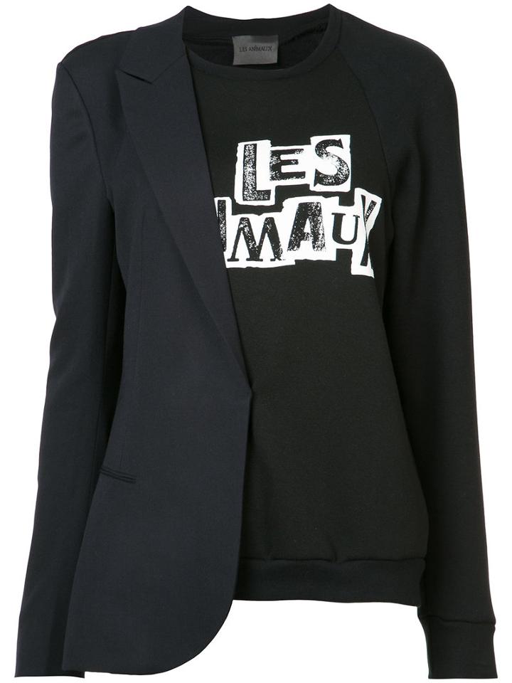 Les Animaux - Half-jacket Sweatshirt - Women - Cotton/cupro/viscose - L, Black, Cotton/cupro/viscose