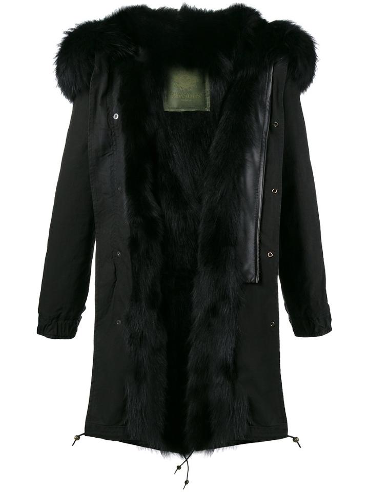 Mr & Mrs Italy - Raccoon Fur Trimmed Parka Coat - Women - Cotton/lamb Skin/polyamide/raccoon Dog - S, Black, Cotton/lamb Skin/polyamide/raccoon Dog