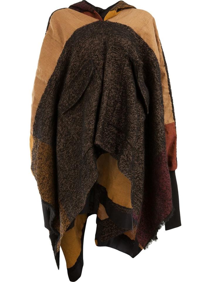 Uma Wang Colour Block Cape - Black