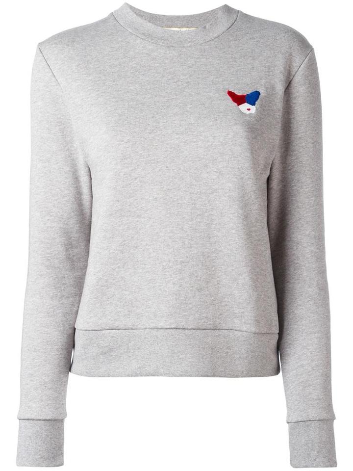 Être Cécile Chest Embroidery Sweatshirt, Women's, Size: Small, Grey, Cotton