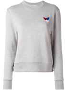 Être Cécile Chest Embroidery Sweatshirt, Women's, Size: Small, Grey, Cotton