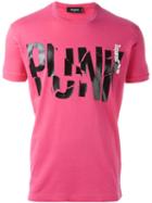 Dsquared2 'punk' Print T-shirt, Men's, Size: Xl, Pink/purple, Cotton
