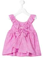 Little Bear - Ruffled Neck Dress - Kids - Linen/flax - 10 Yrs, Pink/purple