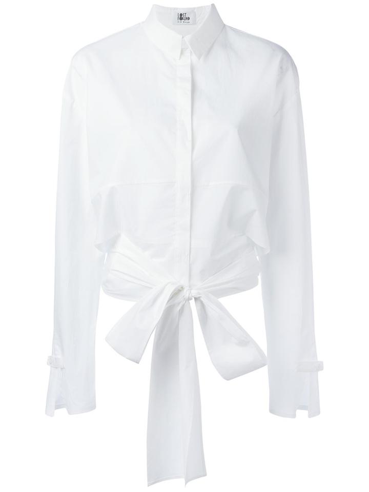 Lost & Found Ria Dunn Concealed Fastening Belted Shirt, Women's, Size: Medium, White, Cotton/spandex/elastane