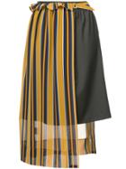 Guild Prime Striped Asymmetric Midi Skirt - Yellow & Orange