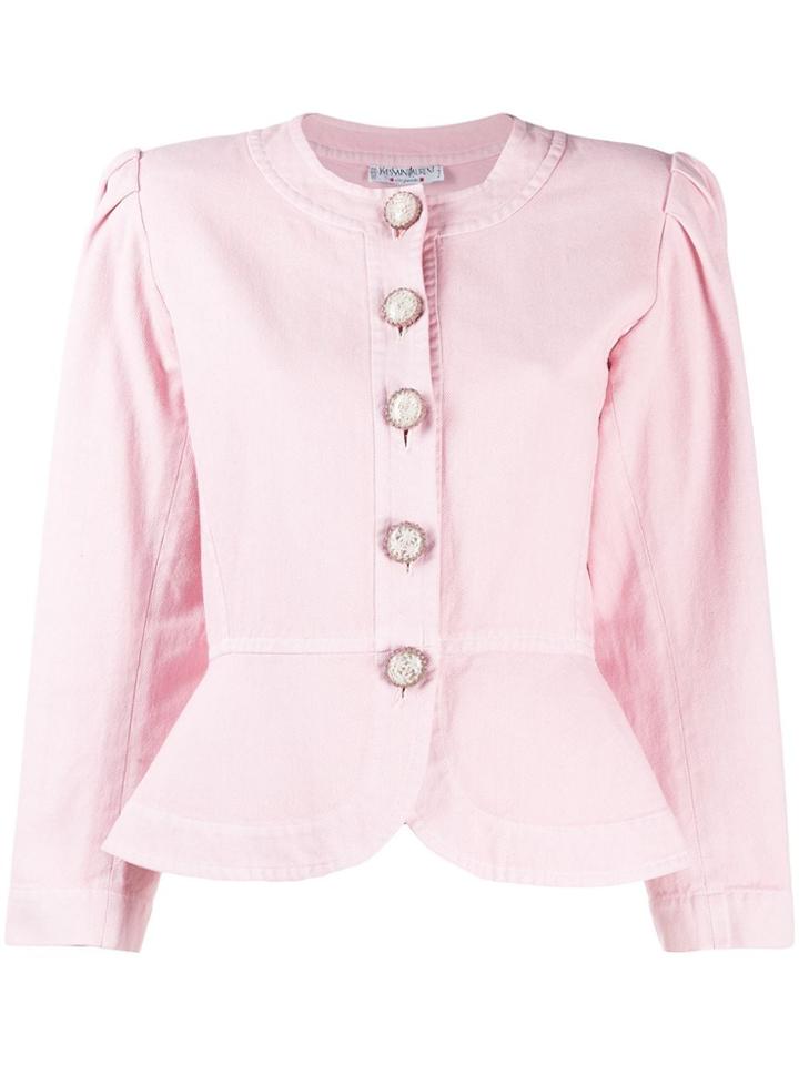 Yves Saint Laurent Pre-owned 1980's Puffy Sleeves Collarless Jacket -