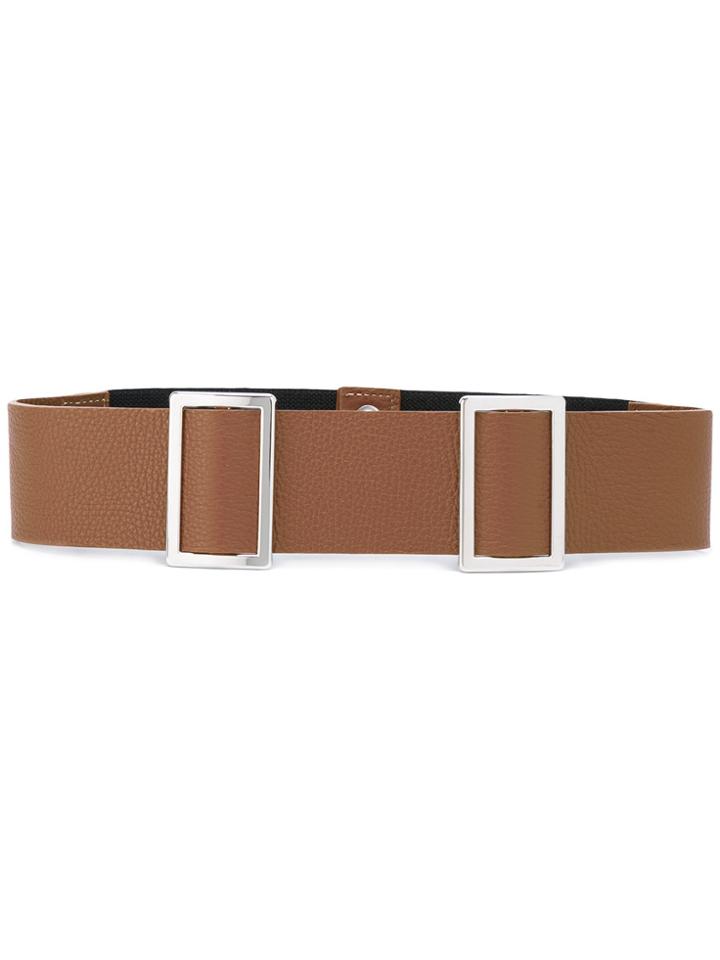 Erika Cavallini Double Buckle Belt - Brown