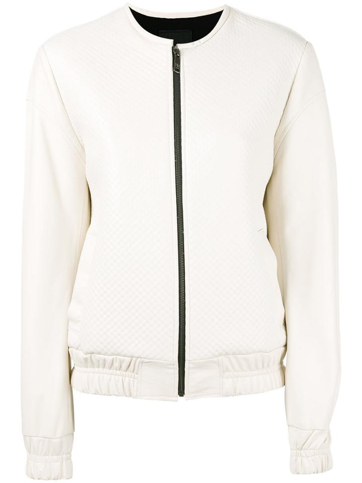 Nour Hammour - Bomber Jacket - Women - Lamb Skin/polyester - 40, White, Lamb Skin/polyester