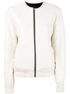Nour Hammour - Bomber Jacket - Women - Lamb Skin/polyester - 40, White, Lamb Skin/polyester