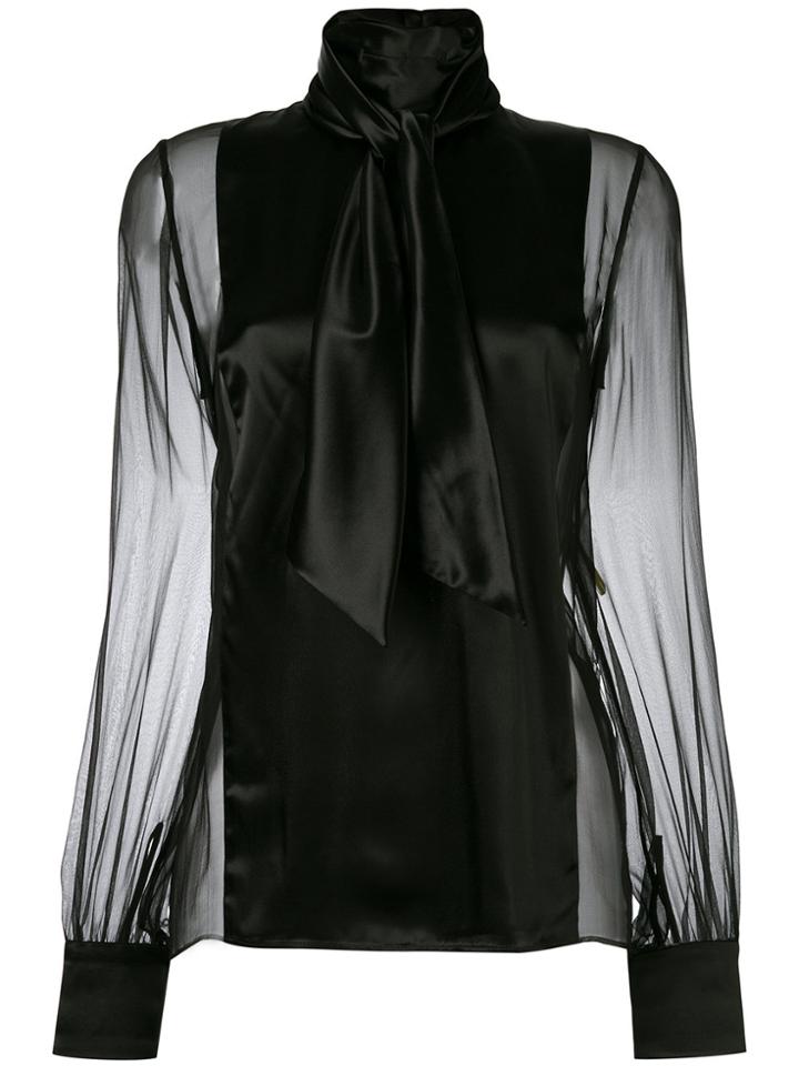 Lanvin Sheer Panel Blouse - Black