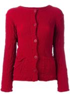 Issey Miyake Cauliflower Textured Button Down Cardigan, Women's, Red, Cotton/polyurethane