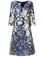Oscar De La Renta Jacquard Floral Dress