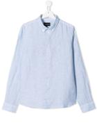 Emporio Armani Kids Teen Casual Linen Shirt - Blue