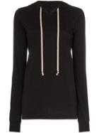 Rick Owens Babel Hooded Cotton T-shirt - Black