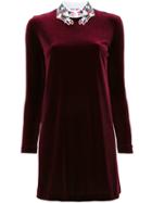 Vivetta - Stylized Collar Dress - Women - Polyester/viscose - 38, Red, Polyester/viscose