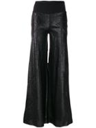 Rick Owens Lilies Metallic Effect Flared Trousers - Black