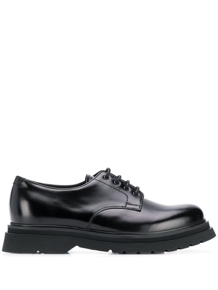 Prada Chunky Sole Lace-up Shoes - Black