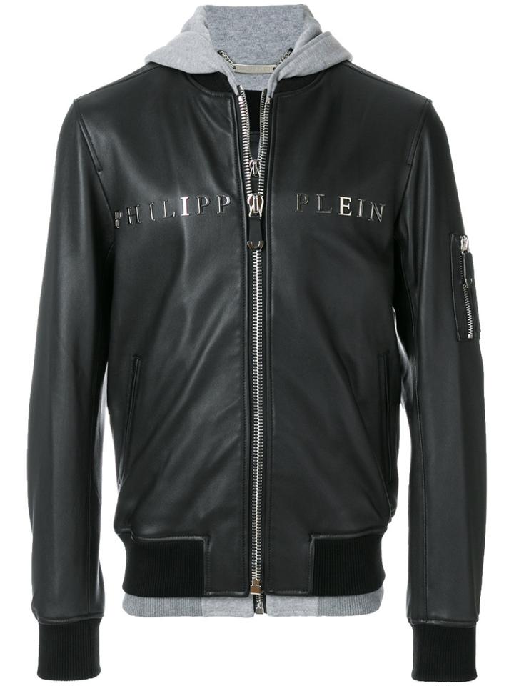 Philipp Plein Urban Hooded Bomber Jacket - Black