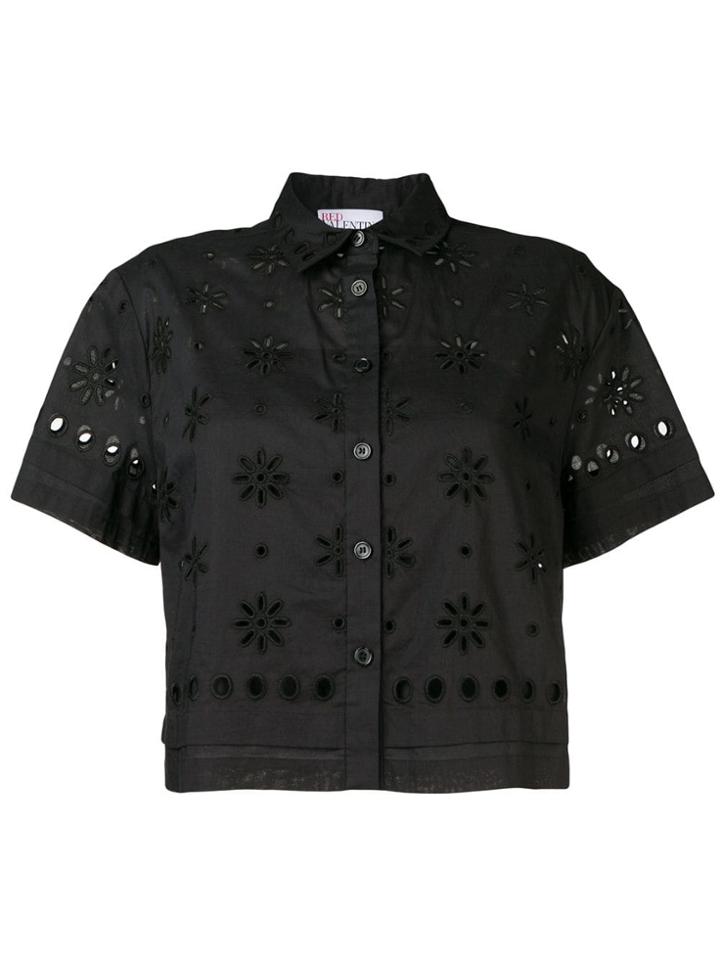 Red Valentino Eyelet Blouse - Black