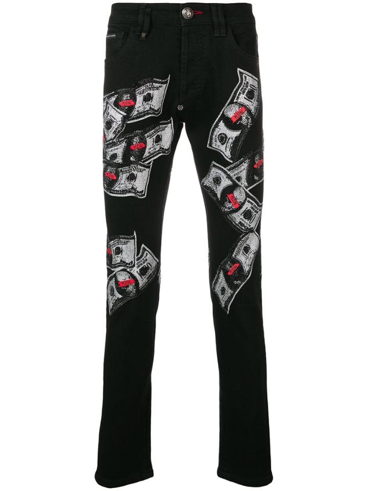 Philipp Plein Dollar Bill Skinny Jeans - Black