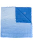 Fendi - Ff Logo Scarf - Women - Silk/cotton - One Size, Blue, Silk/cotton