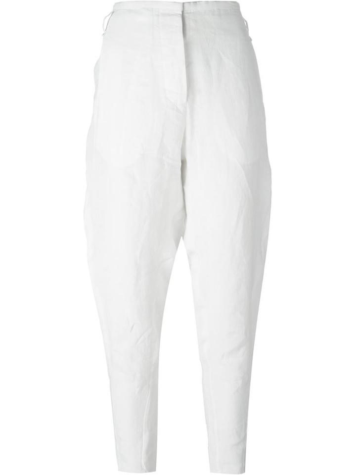 Masnada Tapered Trousers, Women's, Size: 44, White, Linen/flax