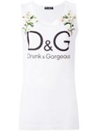 Dolce & Gabbana Floral Print Tank Top, Women's, Size: 40, White, Cotton/silk
