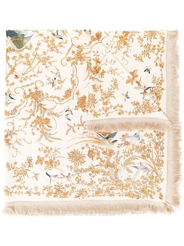 Pierre-louis Mascia Embroidered Scarf - Neutrals