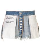 Unravel Project Destroyed Denim Shorts - Blue